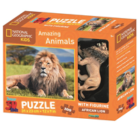 Puzzle 3D León con figura Prime 3D - National Geographic